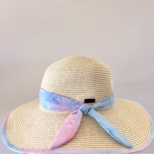 Host Pick 🩷 UPF50+ Beach Hat Sun n’ Sand Headwear -Tie Dye - Ribbon -